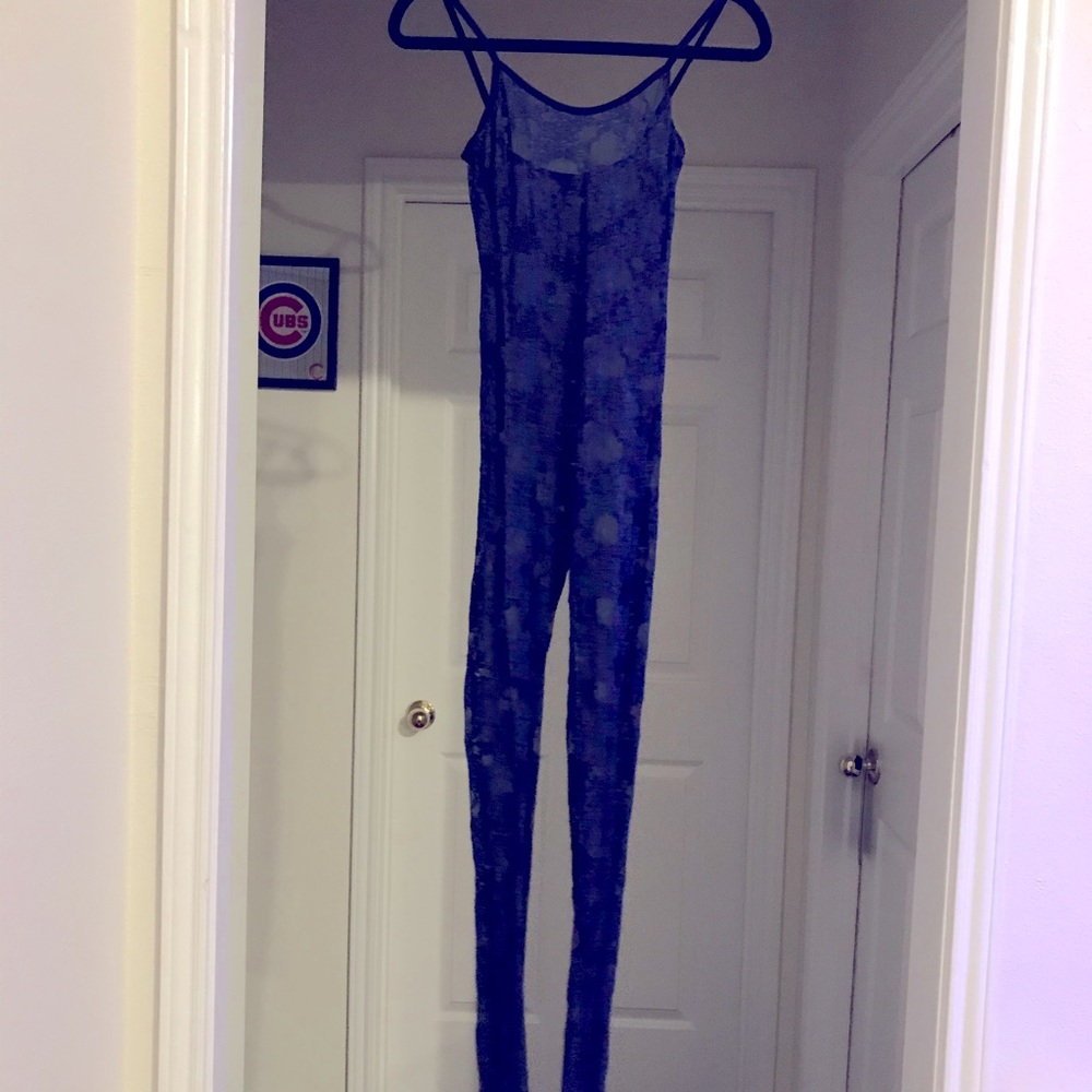 Navy blue full body lace jumpsuit NWOT